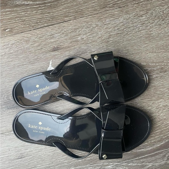 Kate Spade Black Bow Jelly Sandals - Picture 2 of 4